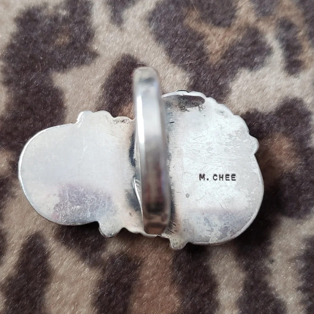 Sold - Vintage Navajo Turquoise Ring M. CHEE - Picture 3 of 3